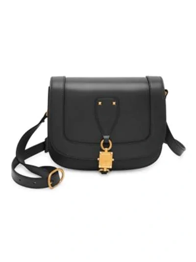 Valentino Garavani Garavani Small Vlocker Leather Saddle Bag In Black