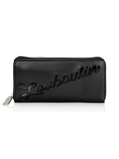 Christian Louboutin Panettone Logo Leather Wallet In Black