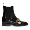 GIVENCHY BLACK CHAIN CHARM CHELSEA BOOTS