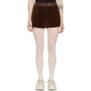 GUCCI GUCCI BROWN CHENILLE DRAWSTRING SHORTS