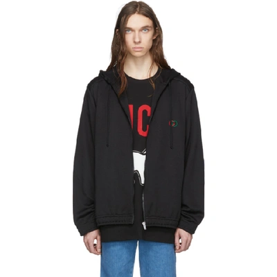 Gucci Oversize Technical Jersey Jacket In Black