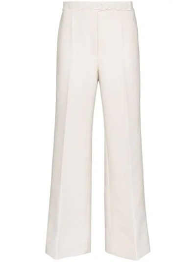 Givenchy Braid-trimmed Belted Trousers In Neutrals
