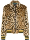 R13 X ALISON MOSSHART LEOPARD PRINT BOMBER JACKET