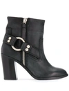 DIESEL BUCKLE-DETAIL ANKLE BOOTS