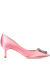 Manolo Blahnik Hangisi Low-heel Pumps In Pink