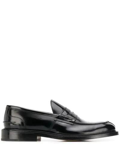 Tricker's James Black Leather Loafers