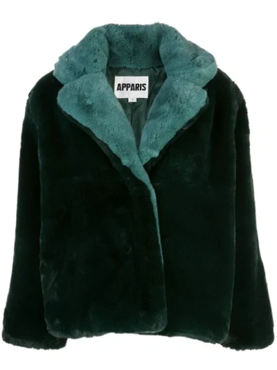 Apparis Women's Kendall Faux Fur Short Coat In Green