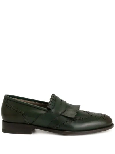 Manolo Blahnik Dasio Fringed Loafers In Green