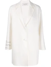 Valentino Compact Drap With Poetry Coat In Cream Color In Neutrals