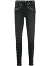 CURRENT ELLIOTT STUDDED HIGH-RISE SKINNY JEANS