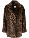 BOUGUESSA FAUX FUR LEOPARD PRINT COAT