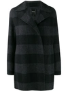 THEORY CHECKED DOUBLE-FACED COAT