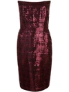 MICHELLE MASON STRAPLESS SEQUINED DRESS