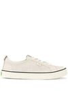 Cariuma Oca Low Stripe Off White Suede Sneaker In Grey