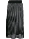 BALMAIN TWO-TONED PLEATED SKIRT