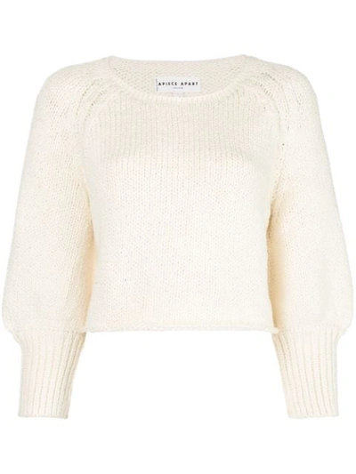 Apiece Apart Cropped-strickpullover In White