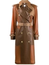 Burberry Double-breasted Trench Coat In Brown