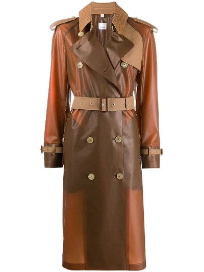 Burberry Double-breasted Trench Coat In Brown