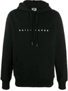 Daily Paper Drawstring Logo Print Hoodie In Black