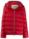 HERNO ZIPPED HOODED PUFFER JACKET