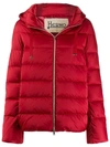 Herno Daunenjacke Im Layering-look In Red
