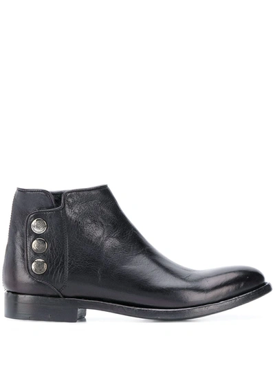 Alberto Fasciani Snap Button Ankle Boots In Black