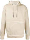 A-cold-wall* Printed Cotton Jersey Sweatshirt Hoodie In Beige