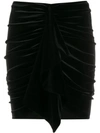 ALEXANDRE VAUTHIER DRAPED VELVET MINI SKIRT