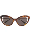Alexander Mcqueen Light Skull Square Frame Sunglasses In Brown