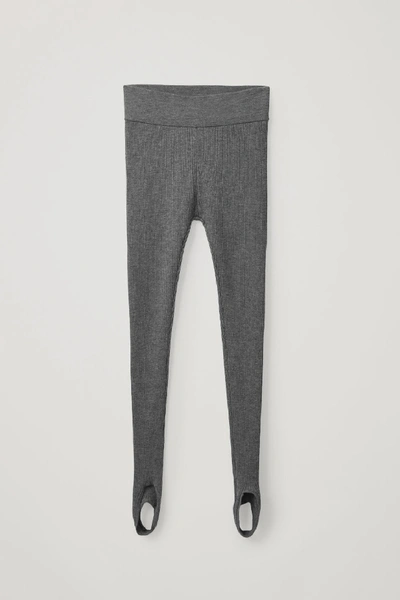 Cos Wool-mix Stirrup Tights In Grey