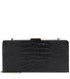 SAINT LAURENT EVENING CROC-EFFECT LEATHER CLUTCH,P00420141