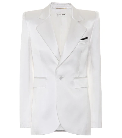 Saint Laurent Square-shoulder Blazer Jacket In White