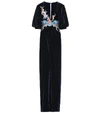 COSTARELLOS EMBROIDERED VELVET GOWN,P00408516