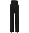 ALAÏA HIGH-RISE WOOL AND MOHAIR trousers,P00410138