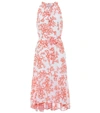 HEIDI KLEIN BELIZE CORAL-PRINT SILK MIDI DRESS,P00433254