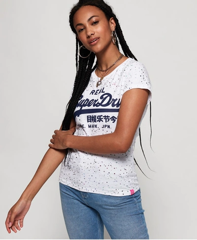 Superdry Vintage Logo Star All Over Print T-shirt In White