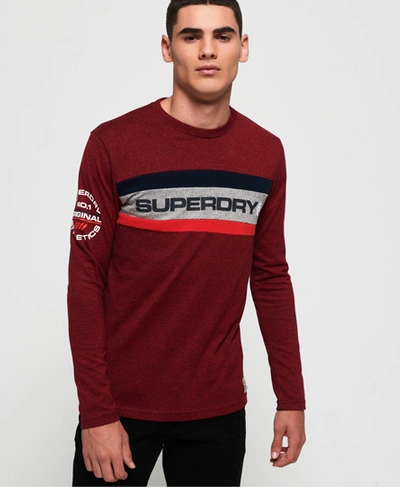Superdry Trophy Long Sleeve T-shirt In Rot
