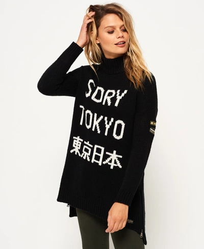 Superdry Sd Funnel Neck Tunic In Black