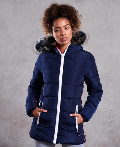 Superdry Streetwear Tall Repeat Puffer Jacket In Navy