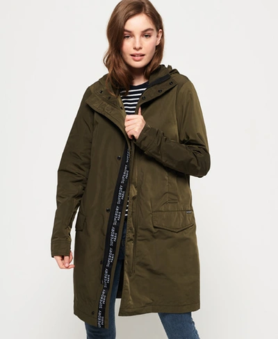 Superdry Premium Lezark Parka Jacket In Khaki