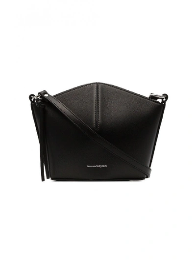Alexander Mcqueen Leather Mini Bucket Bag In Black