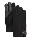 Ugg Genuine Shearling Lined Leather Tech Gloves In Black