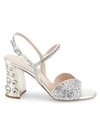 MIU MIU Jewelled Block-Heel Glitter Slingback Sandals
