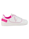 VALENTINO GARAVANI GARAVANI ROCKSTUD NEON-TRIM LEATHER SNEAKERS,0400011343085