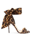 CHRISTIAN LOUBOUTIN Sandale Du Desert Bow Leopard-Print Silk Sandals