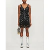 RABANNE STAR-SHAPED PAILLETTE-EMBELLISHED PVC AND CHAIN MINI DRESS