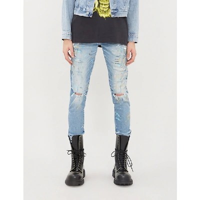 Amiri Paint-splattered Skinny Jeans In Medium