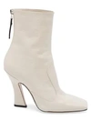 FENDI Karligraphy Embossed Leather Ankle Boots