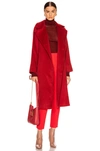 Max Mara Manuela Camel Hair Belted Wrap Coat In Red