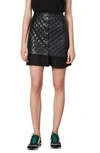 SANDRO QUILTED LEATHER SKIRT,SFPJU00178